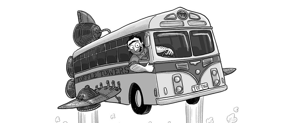 Toffle Towers: old-school hand-lettering & a rocket-powered&nbsp;bus